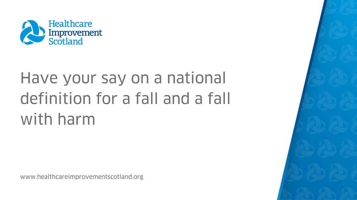 Take part in this study to establish a national definition for a fall and a fall with harm across clinical and care settings in Scotland: ihub.scot/improvement-pr…

Using one definition will help teams learn from each other and track improvement over time.