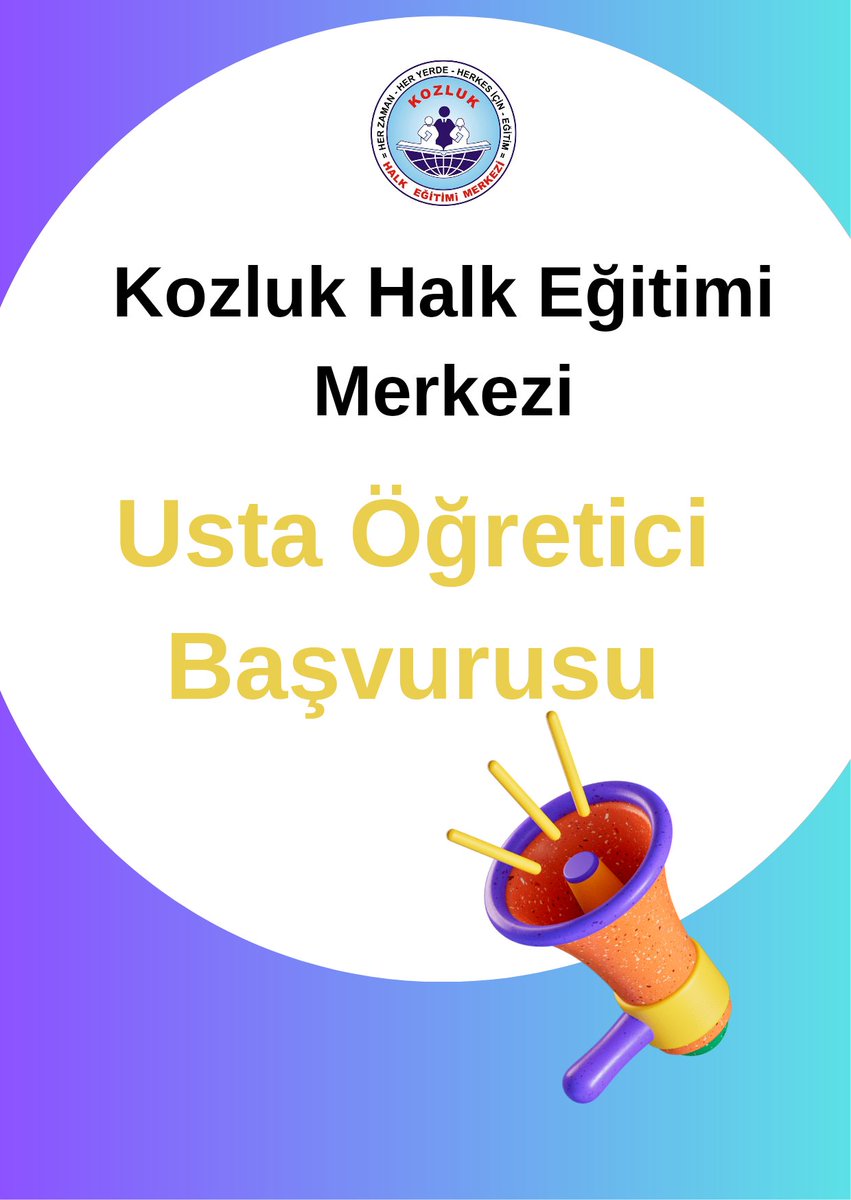 📢Duyuru

📌Ücretli Usta Öğretici Başvurusu

📌Ücretli Usta Öğretici başvuruları 1 ağustos - 31 ağustos tarihleri arasında olacaktır.

📌Başvurular e-yaygın üzerinden online yapılacaktır.

👉Kozluk Halk Eğitimi Merkezi👈