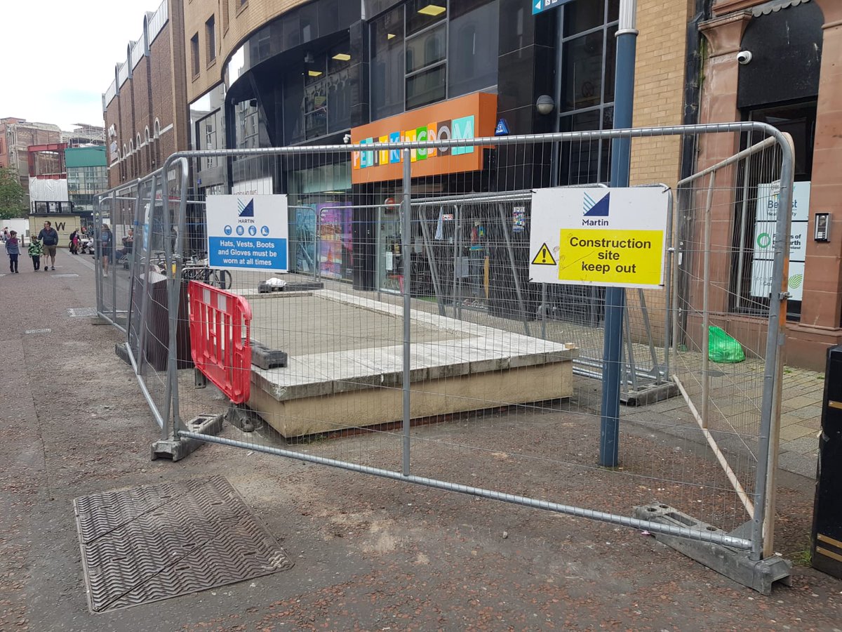 Plinth being prepared for installation of a statue of anti slavery campaigner Frederick Douglass in Lombard St, Belfast. We're really excited, will feature in the Anti Slavery Belfast Tour. Statue installed next week. https://t.co/2ePD6sETHe