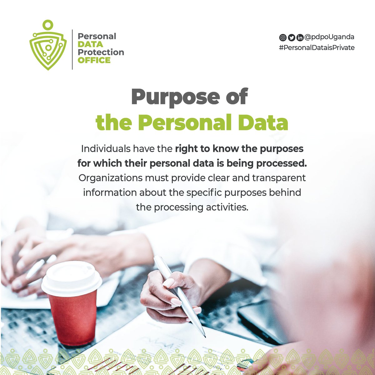 Individuals have the right to know the purposes for which their personal data is being processed. Organisations must provide clear and transparent information about the specific purposes behind the processing activities. #PersonalDataisPrivate #DataPrivacyUG