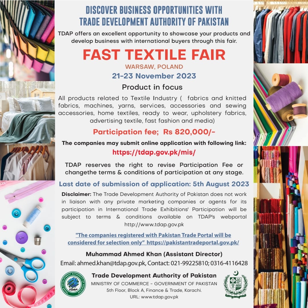 official_tdap's tweet photo. Look into the latest business opportunities with TDAP. Participate in the  upcoming international exhibitions by following the given links.
#businessopportunities #internationalexhibition #tdap https://t.co/obkx8zqiX5