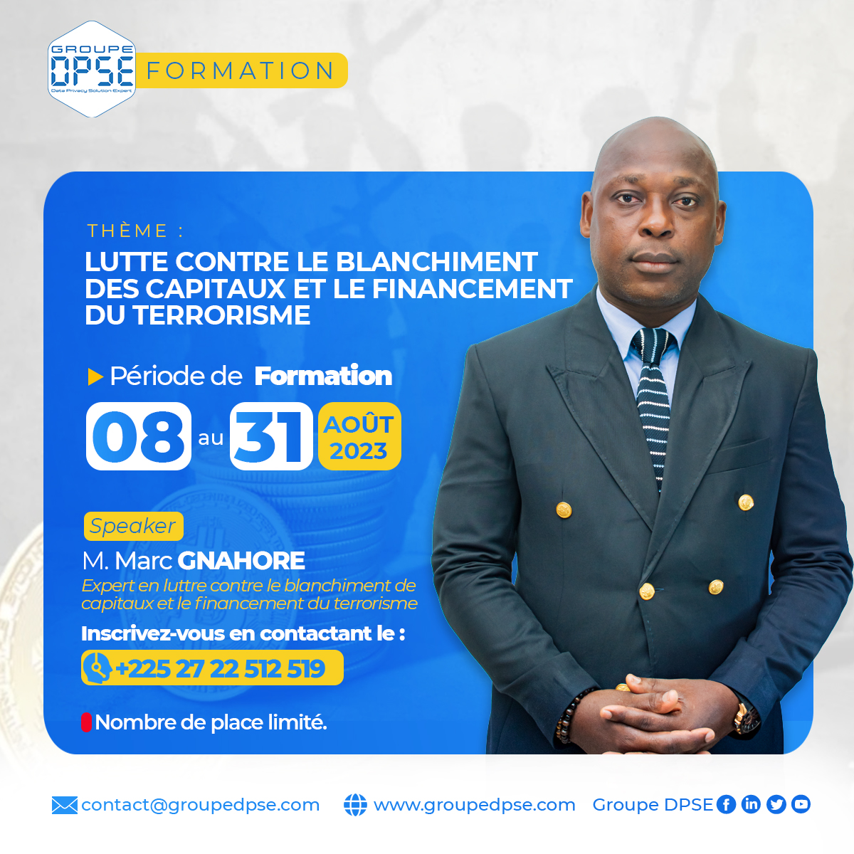 GroupeDPSE's tweet photo. #Formation | lutte contre le blanchiment des capitaux et le financement du terrorisme
 
Consultez dès maintenant le catalogue de formation et inscrivez-vous ici 👉 : https://t.co/GZ4iz9lnH3

#GroupeDPSE #FormationLutteAntiBlanchiment #StopFinancementTerrorisme https://t.co/Z6wWzaJKHX