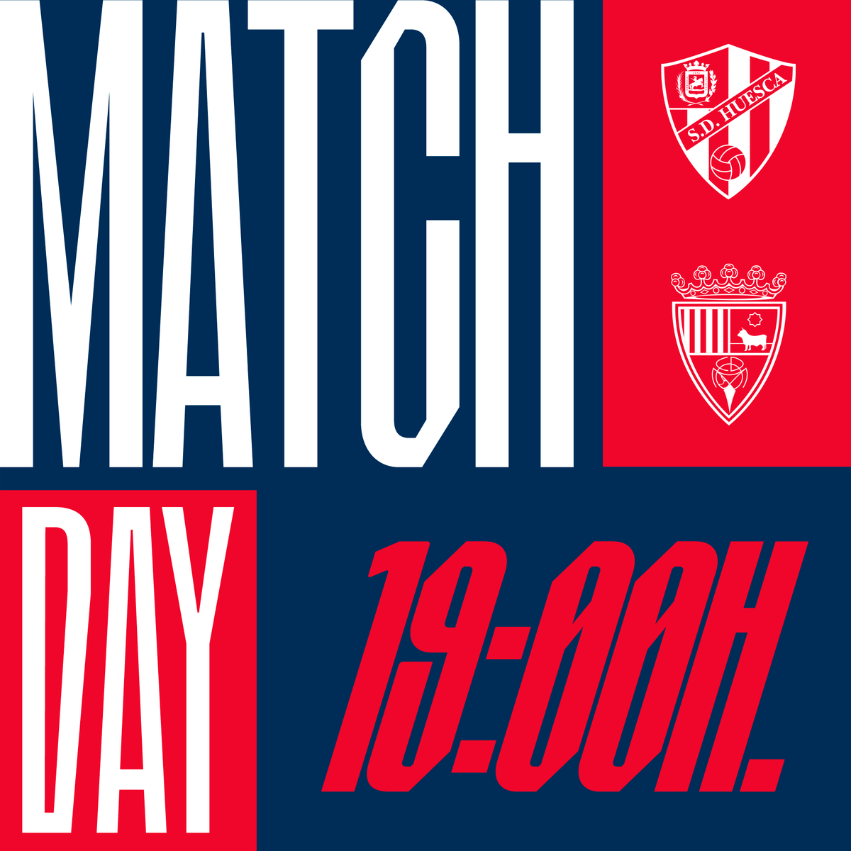 SDHuesca's tweet photo. 📣 ¡𝙃𝙤𝙮 𝙚𝙨 𝙙𝙞́𝙖 𝙙𝙚 𝙥𝙖𝙧𝙩𝙞𝙙𝙤!
 
📍 #MATCHDAY
🆚  @TeruelCd
🏆 #PretemporadaSDH  
⏰ 19:00h.  
🏟️ Base Aragonesa de Fútbol
📺 @aragontv 

#VamosHuesca https://t.co/u9Q1UoDfx4