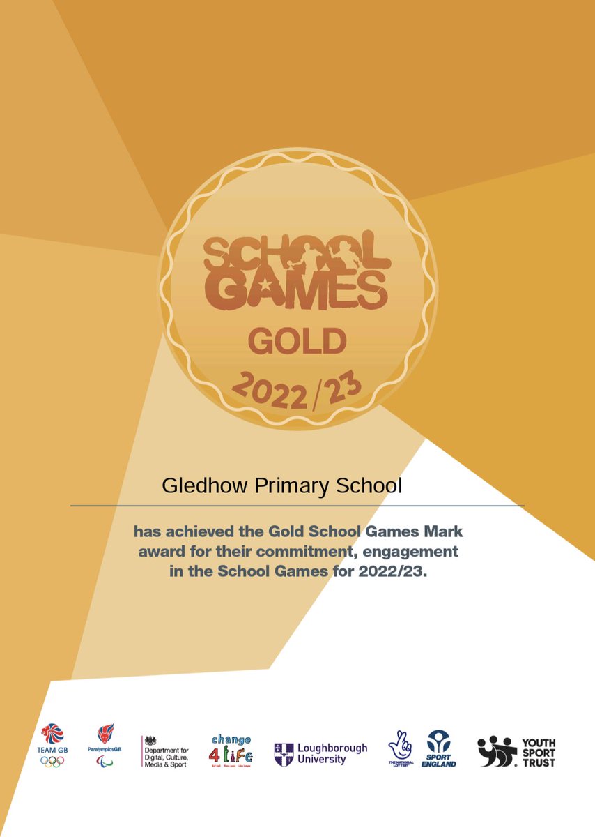 Gledhow Primary (@gledhowprimary) on Twitter photo We did it!
Very proud to say that we have retained our Gold <a href="/YourSchoolGames/">School Games</a> mark for 22/23. This award recognises our commitment to PE and sporting opportunities at Gledhow.
Thank you to <a href="/LeedsWellSchool/">Leeds Well School Partnership</a> and <a href="/LeedsNE_SGO/">LeedsNE_SGO</a> for all your support and encouragement this year. We did it!
Very proud to say that we have retained our Gold <a href="/YourSchoolGames/">School Games</a> mark for 22/23. This award recognises our commitment to PE and sporting opportunities at Gledhow.
Thank you to <a href="/LeedsWellSchool/">Leeds Well School Partnership</a> and <a href="/LeedsNE_SGO/">LeedsNE_SGO</a> for all your support and encouragement this year.