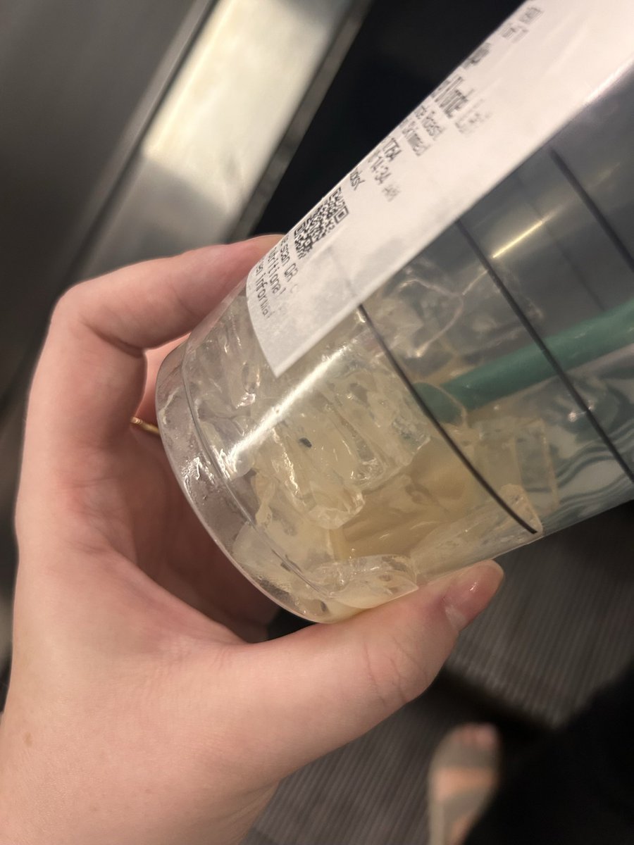 rjcoless's tweet photo. @Starbucks @StarbucksUK not what I was expecting to find in the bottom of my iced coffee today 🤮 fly stuck in an ice cube…🤢 https://t.co/kkz6OMmSMM
