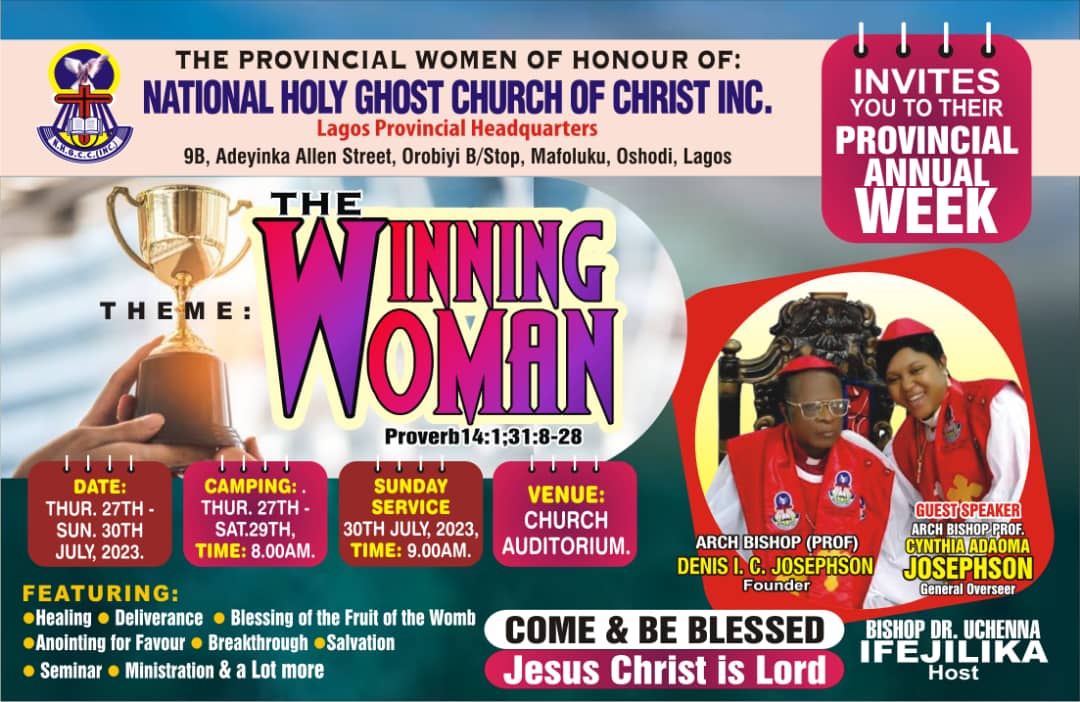 nhgccoshodi's tweet photo. The Provincial Women of Honour invites you to their provincial annual week.
Theme: THE WINNING WOMAN
Date: Thursday 27th July - Sunday 30 July 2023.
More details in the poster below.
#thewinningwoman
#monthofperfection
#MonthofJuly
#nhgcconline https://t.co/j3UeqhCuB0