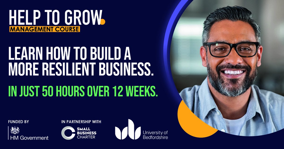 Grow your #CBedsBusiness alongside full-time work with 1:1 mentoring, peer networking, and tailored training delivered by industry #experts.
Find out more and register 👉beds.ac.uk/help2grow
@UOB_RIS @bedlutcf @BedsChamberInfo 
#HelpToGrow #businessgrowth #leadershiptraining