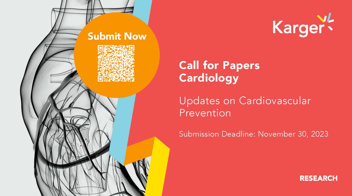 📢 #CallForPapers: #Cardiology🩺💙
Are you a researcher or expert in the field of cardiology? Submit your research to our article collection 'Updates on Cardiovascular Prevention' and contribute to reducing ❤️ diseases.

📅 Deadline: November 30, 2023
👉  ow.ly/qqK650P4nB2