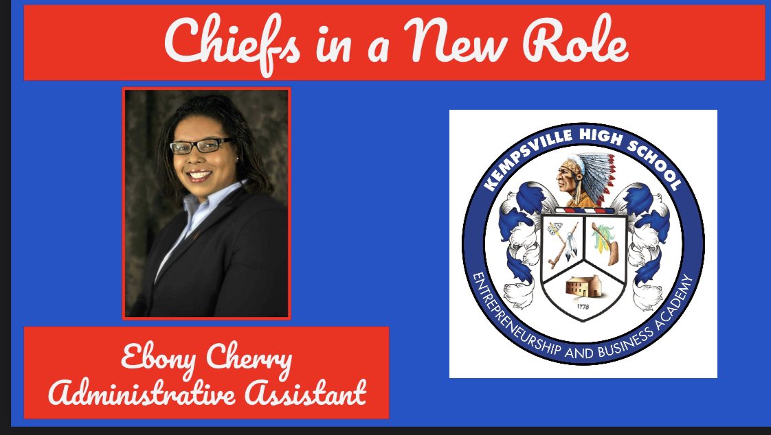 Join us in congratulating Mrs. Ebony Cherry who will be in a new role this upcoming school year and will serve as an administrative assistant on the KHS Admin team. #chiefkhspride @cherry_coach