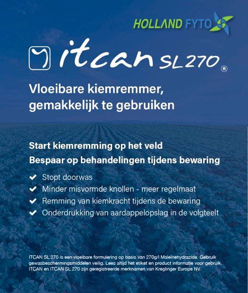 Holland_Fyto's tweet photo. Itcan SL270 in #aardappelen tegen #doorwas, onregelmatige knollen, #kiemremming en minder #aardappelopslag in volgteelt #kwaliteitbeweegtons #itcan #maleinehydrazine 

https://t.co/rK4EjQgyPZ https://t.co/huP28Ggzl0
