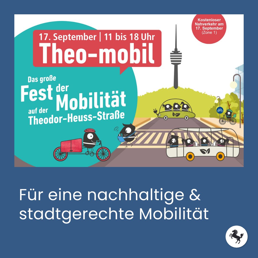 #TheoMobil: Am 17.9. über die Theodor-Heuss-Straße schlendern &amp; sich über verschiedene Mobilitätsformen informieren: Ein buntes Straßenfest mit Live‐Musik &amp; vielen Mitmach‐Aktionen wartet auf Sie.

🚌 Kostenlose Nutzung des Nahverkehrs in #Stuttgart (Zone 1) am 17.9.