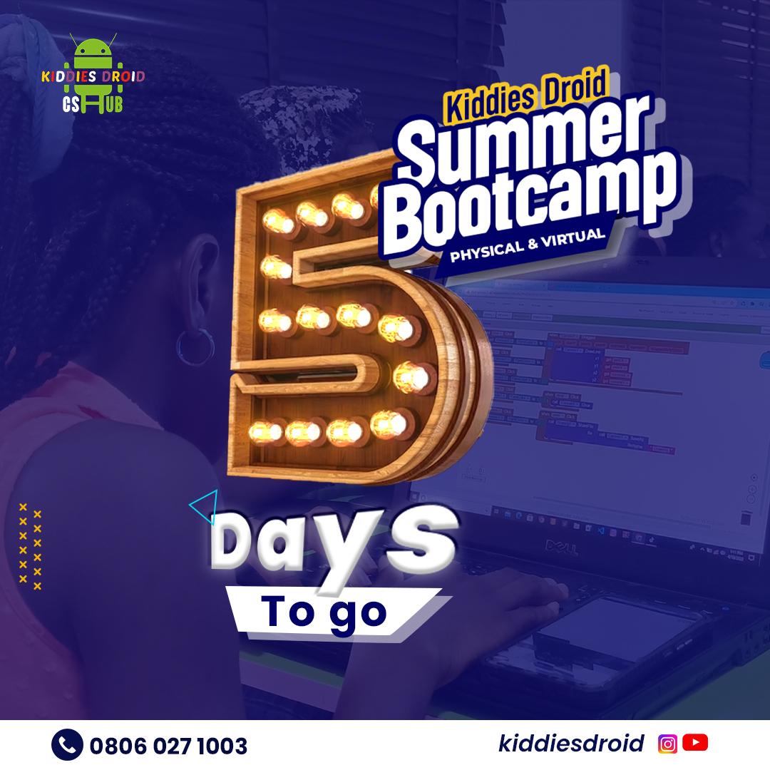 KiddiesdroidH's tweet image. Just 5 days left until the Kiddiesdroid Summer Bootcamp starts! ⏰ 

Don't miss out on this amazing tech adventure.

 Enroll your kids now and let the excitement build!

#Kiddiesdroid #Summer #Bootcamp #Countdown #TechAdventure virginity