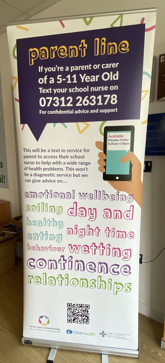 Today our school nurses are visiting <a href="/OakSch/">Oak Field PS Barry</a> and their Food for Fun event to see how we can possibly support and promote our school nursing service in the future 😀 <a href="/CAV_CYPFHS/">CYPF/ PPIT💙</a> <a href="/CV_UHB/">Cardiff and Vale University Health Board</a> <a href="/DredgeSandra/">Sandra Dredge</a>  
Our parent line is staffed all through there summer holidays 😀 <a href="/ChatHealthNHS/">ChatHealth NHS</a>