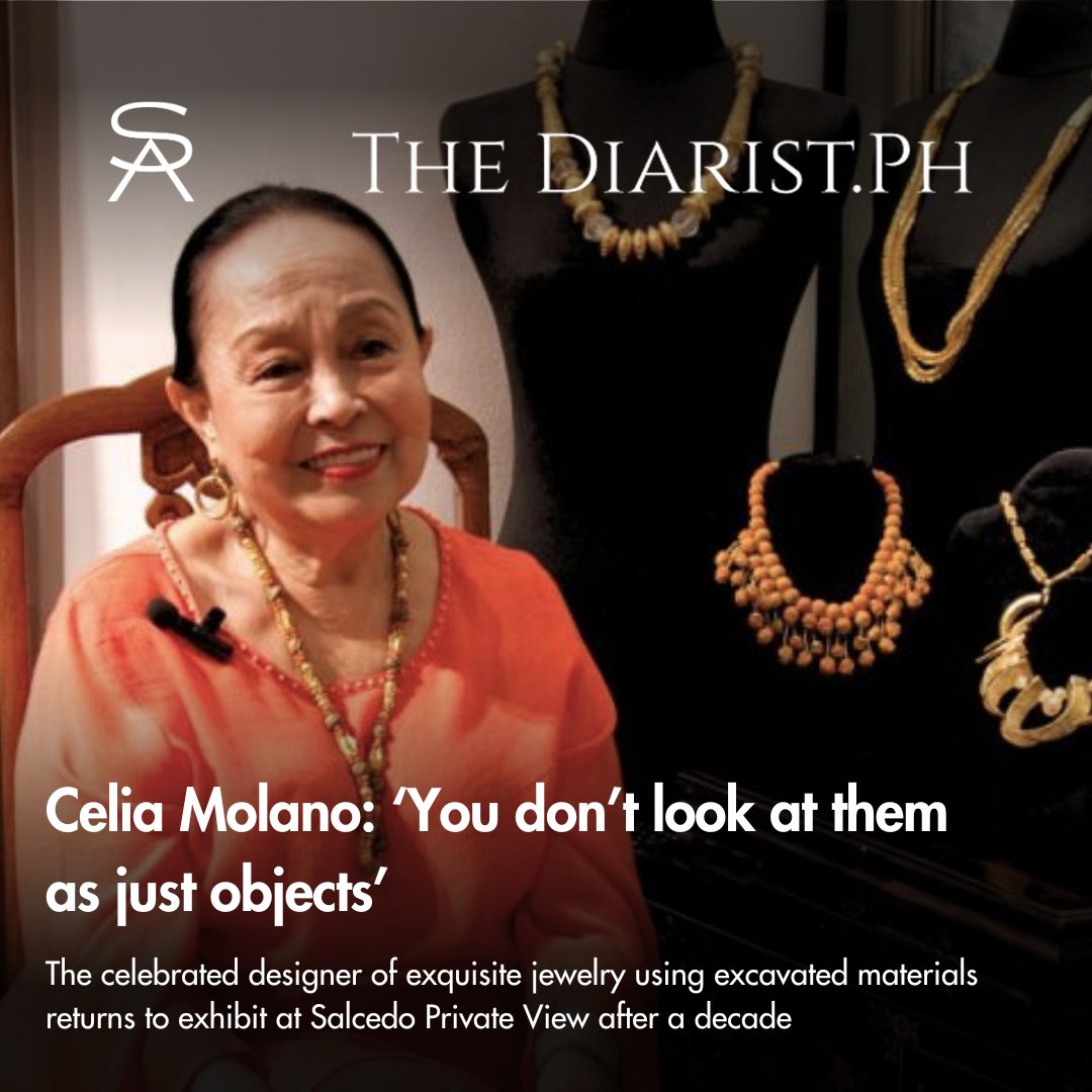 SalcedoAuctions's tweet photo. "Molano continues to showcase her impeccable craftsmanship in creating jewelry from pre-colonial ornamental pieces, and precious and semi-precious stones...." 

Read article here: https://t.co/v61t3NoMRk https://t.co/0BlrHrZIUE