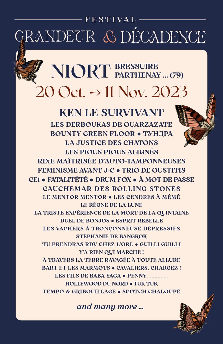 Il faudra vous armer d'encore peu de patience avant de découvrir la programmation du Rise &amp; Fall Festival.
On se garde le secret encore quelques temps... Mais d'ici là, on vous a glissé quelques indices sur cette affiche mystère. Saurez-vous retrouver les groupes qui s'y cachent?