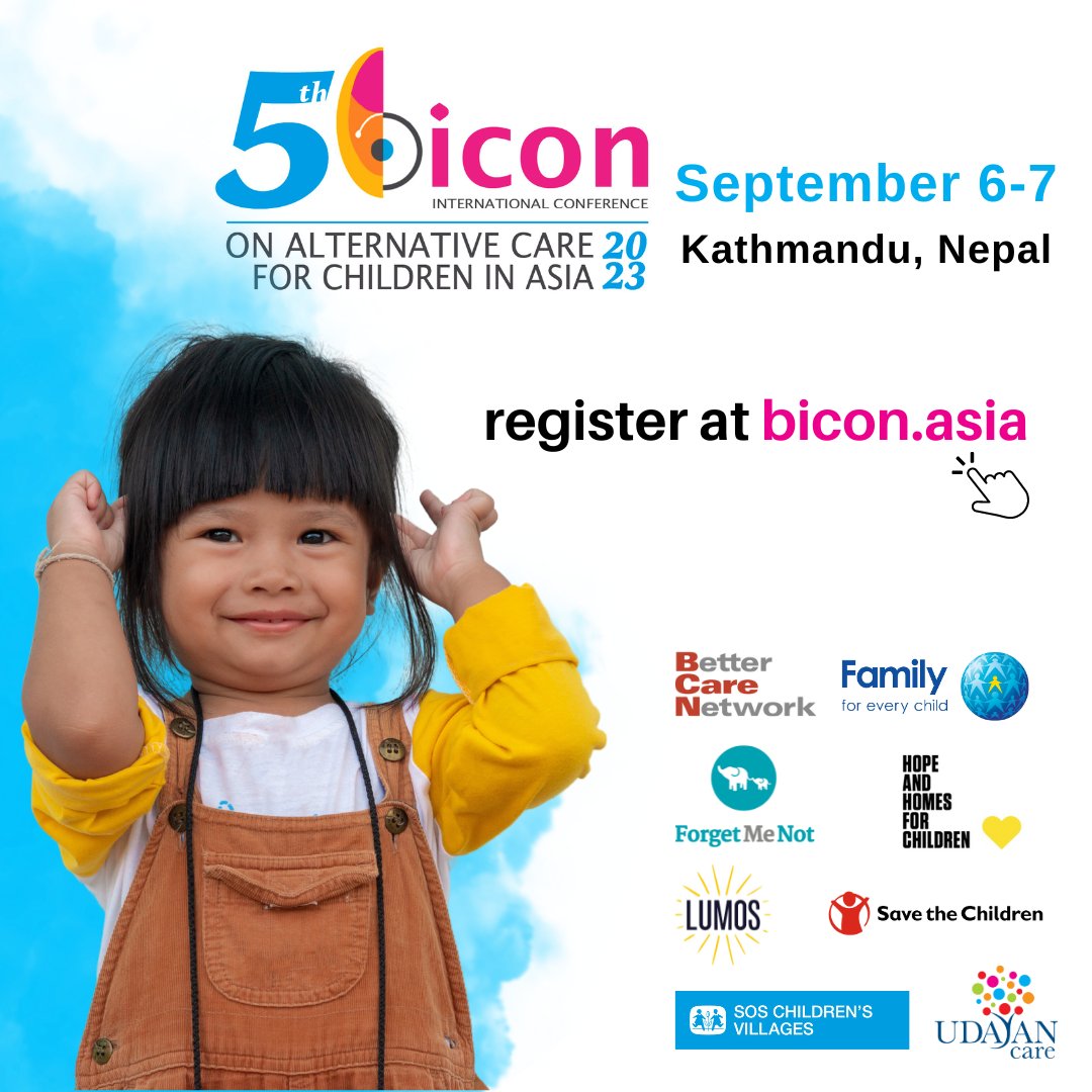 #BICON is an important opportunity for stakeholders to work together to drive regional care reform in #Nepal and encourage governments to prioritise #AlternativeCare.

Register for your tickets ➡️bicon.asia

#ChildProtection #CareLeavers #CareReform