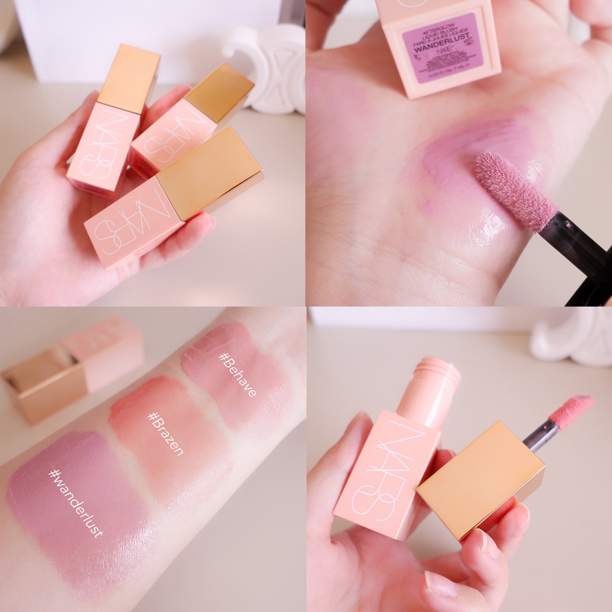 Viviennewonder's tweet photo. แก Nars ก็เริ่ดเกินอีกละ ออกเก๊ง แต่รอบนี้ควักเงินให้หมดตัวเลยเพราะชอบมาก Afterglow Liquid Blush สีสวยละมุนมากกก เทรนแก้มใสกำลังมาอะ ใช้แล้วดูเด็ก น่ารักๆ แนะนำ 3 สีนี้เลยจ้ะ เนื้อเค้าเกลี่ยง่ายด้วยนะ สีชัดคัดมาให้แล้วจึ้ง https://t.co/11dZQxTl3Q