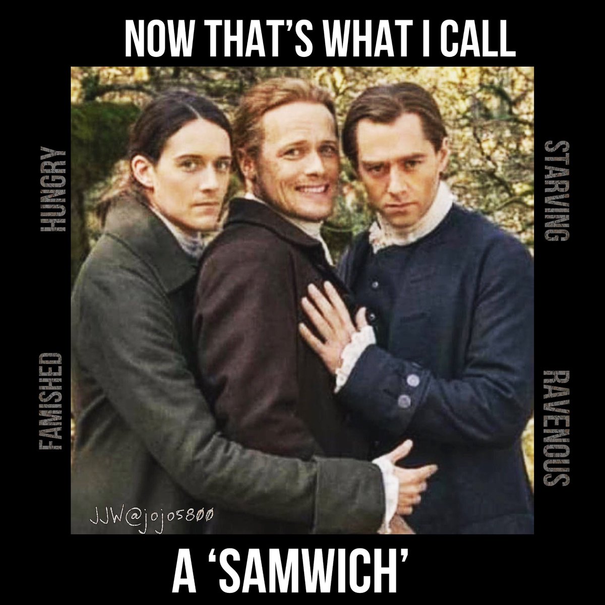 Now that’s what I call a yummy ‘Samwich’
<a href="/SamHeughan/">Sam Heughan</a> <a href="/RikRankin/">Richard Rankin</a> <a href="/CesarDomboy/">César Domboy</a>