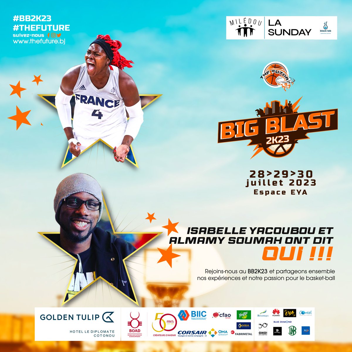 [𝐍𝐞𝐰𝐬 𝐈𝐧𝐟𝐨]

Isabelle Yacoubou  @shaqoubou  et Almamy SOUMAH  ont dit OUI … ils nous rejoignent !

Toi aussi rejoins nous au BB2K23 et partageons ensemble nos expériences et notre passion pour le basket-ball !🏀