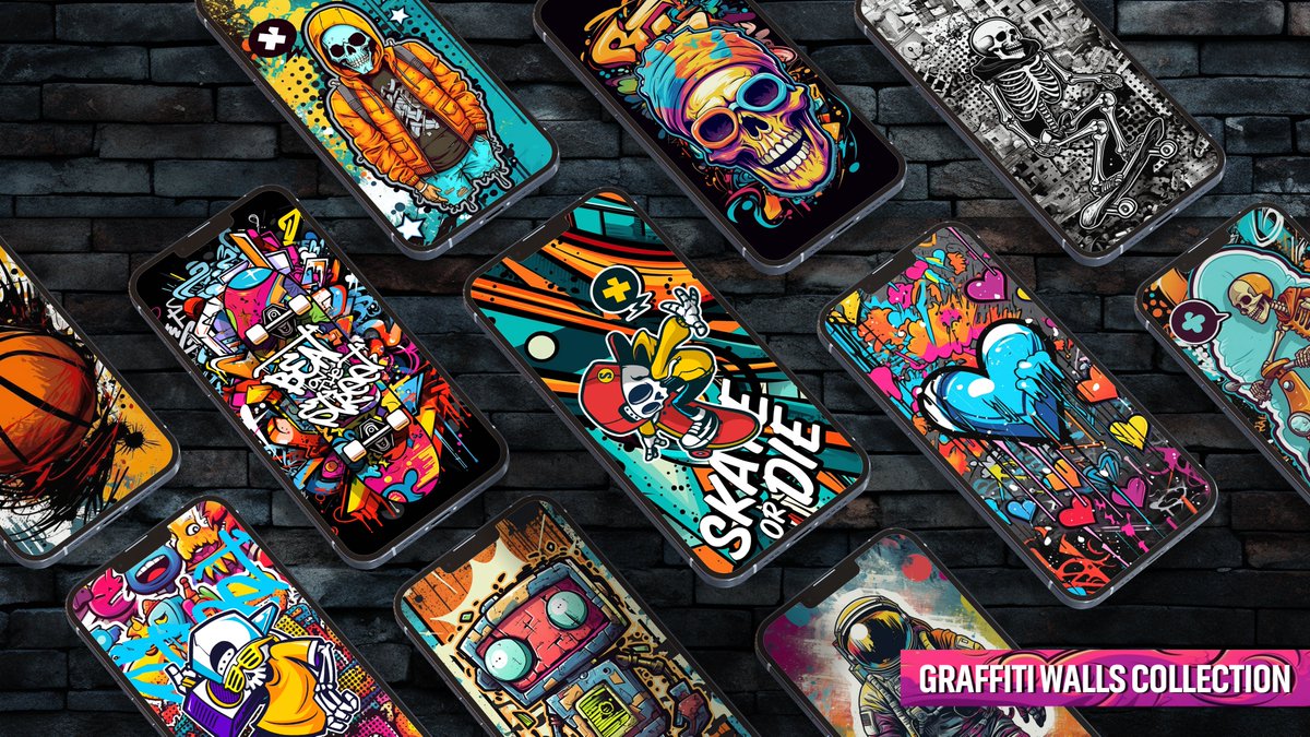 🔥🔥🔥 NEW COLLECTION IS HERE!!
100 high-quality wallpapers in GRAFFITI WALLS collection.

#GIVEAWAY>Follow me, like, retweet &amp; put a comment below, and you can win one out of 3 promo codes in 48h and get this collection for free!!

The GRAFFITI WALLS #collection in street art
