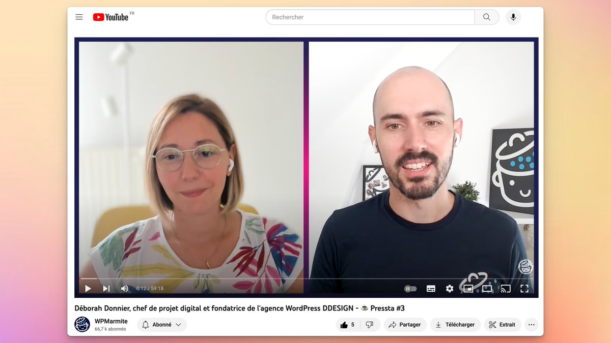 Boum ! L'épisode 3 du podcast Pressta est en ligne. 🔥

J'y accueille <a href="/deborahdonnier/">Deborah Donnier</a>  de l'agence #WordPress DDESIGN.

C'était vraiment un plaisir d'échanger ensemble pendant près d'une heure, on aurait pu faire le double sans forcer ahah.