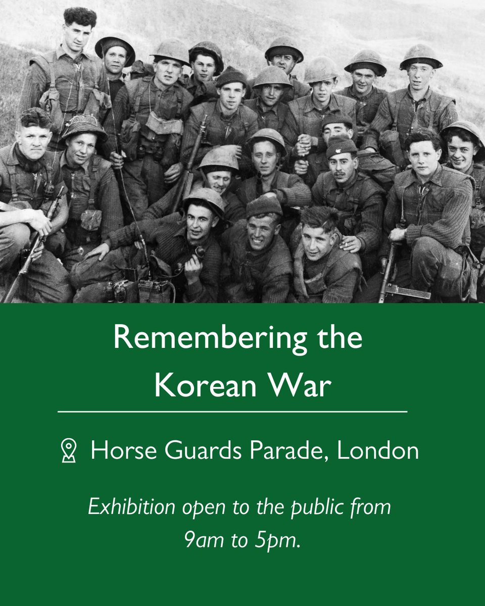 PoppyLegion's tweet photo. Tomorrow, join us at Horse Guards Parade as we remember the service and sacrifice of all those affected by the Korean War. There will also be an exhibition, open to the public from 9am to 5pm, featuring showcases from @RokEmbDC , @DefenceHQ, @signalsmuseum and @REME_MUSEUM. https://t.co/H7jGsWACKe