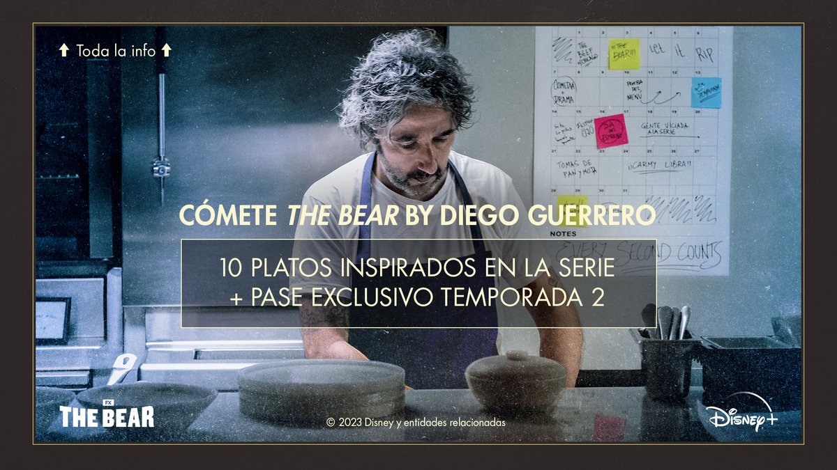 ¿Quieres comerte The Bear by <a href="/DiegoGuerrero75/">Diego Guerrero</a>? 👨‍🍳🔥

Tuitea con #TheBearDisneyPlus + @Disneypluses + mención a tu acompañante. Recibirás un código que podrás canjear llamando al 919 29 83 35. ¡Cuanto más publiques, más códigos recibirás!