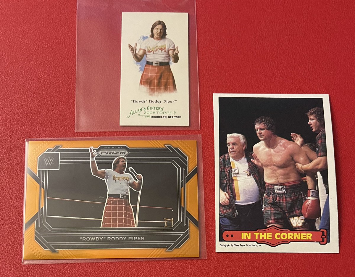 waxpackman83's tweet photo. Some new Piper pickups. #wrestlingcardwednesday #wrestlingcards #wwecards #rowdypiper https://t.co/hJWds0C917