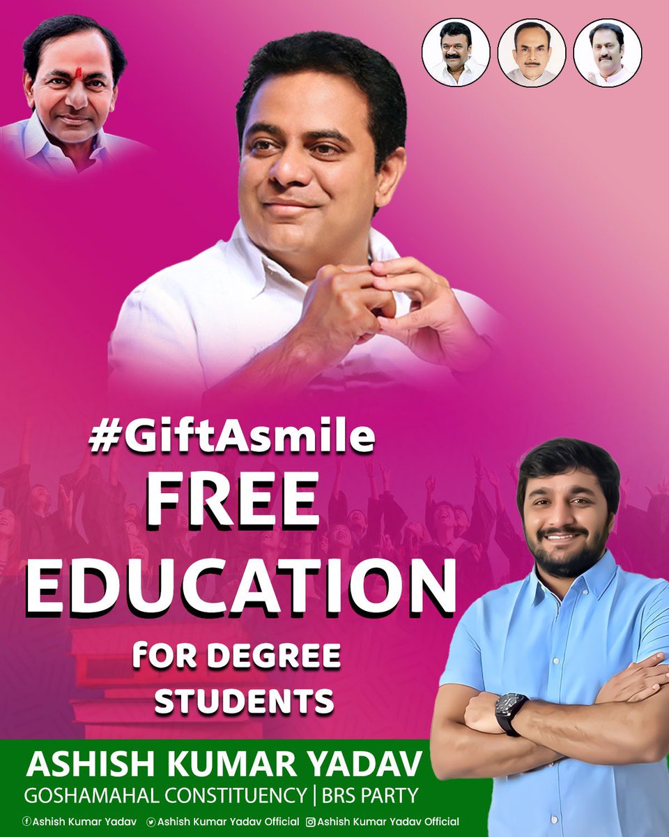 A gift from the heart of a true leader @AshishKumarBRS garu on the occasion of his mentor @KTRBRS Anna’s birthday 🎉💫

#FreeEducation 
#Ashishkumaryadav 
#GoshamahalAssembly 
#brspaty 

@KTRBRS @AshishKumarBRS @KTRoffice @BTR_KTR