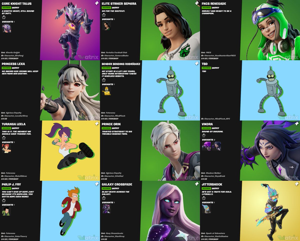 FireMonkey's tweet photo. New Skins in Fortnite v25.20 https://t.co/rKNSnxH7wO