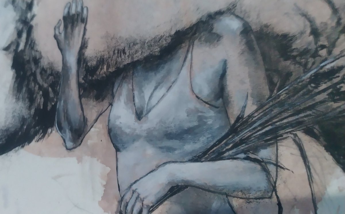 Gm.
Progress next work.
Mixed media on paper.