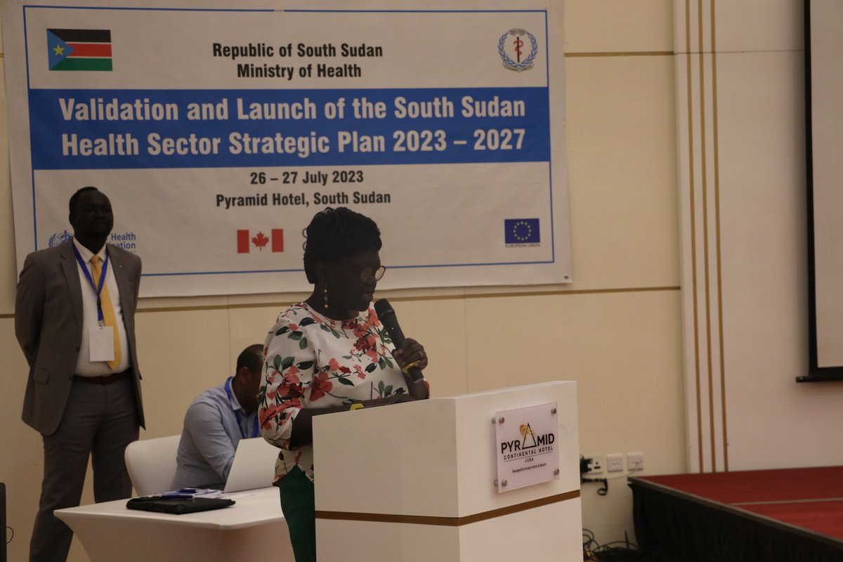 WHOSouthSudan's tweet photo. Today, the Minister of Gender and Social Welfare who is also the acting Minister of Health, Hon. Aya Benjamin, along with other high-level-government officials, donors, UN, and other partners validated &amp; launched the 🇸🇸 Health Sector Strategic Plan 2023-2027. @GAC_Corporate https://t.co/w1reJFCUQo