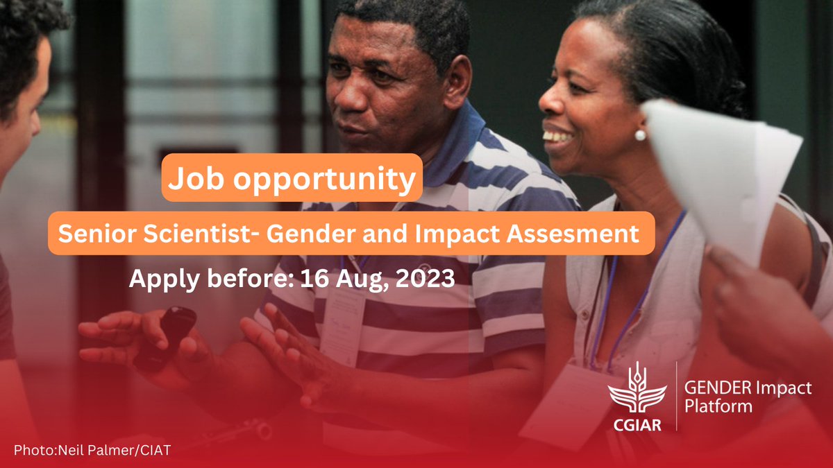 #Jobopportunity📣 Come and help us close the gender gap in #foodsystems by developing, guiding and conducting gender impact assessments across the @CGIAR research programs and initiatives. Read more and apply here: bit.ly/3O4Nmhl #GenderinAg #Jobs #Agriculture @ILRI