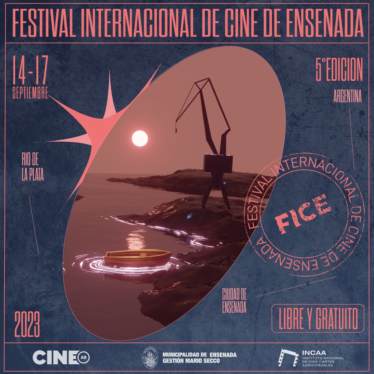 El #5fice se llevará a cabo del 14 al 17 de septiembre en el Cine Teatro Municipal. Será un espacio de encuentro para nuestra región, con películas nacionales e internacionales que nos permitirán construir puentes y conexiones con otras culturas. 🛶Con entrada libre y gratuita🎬