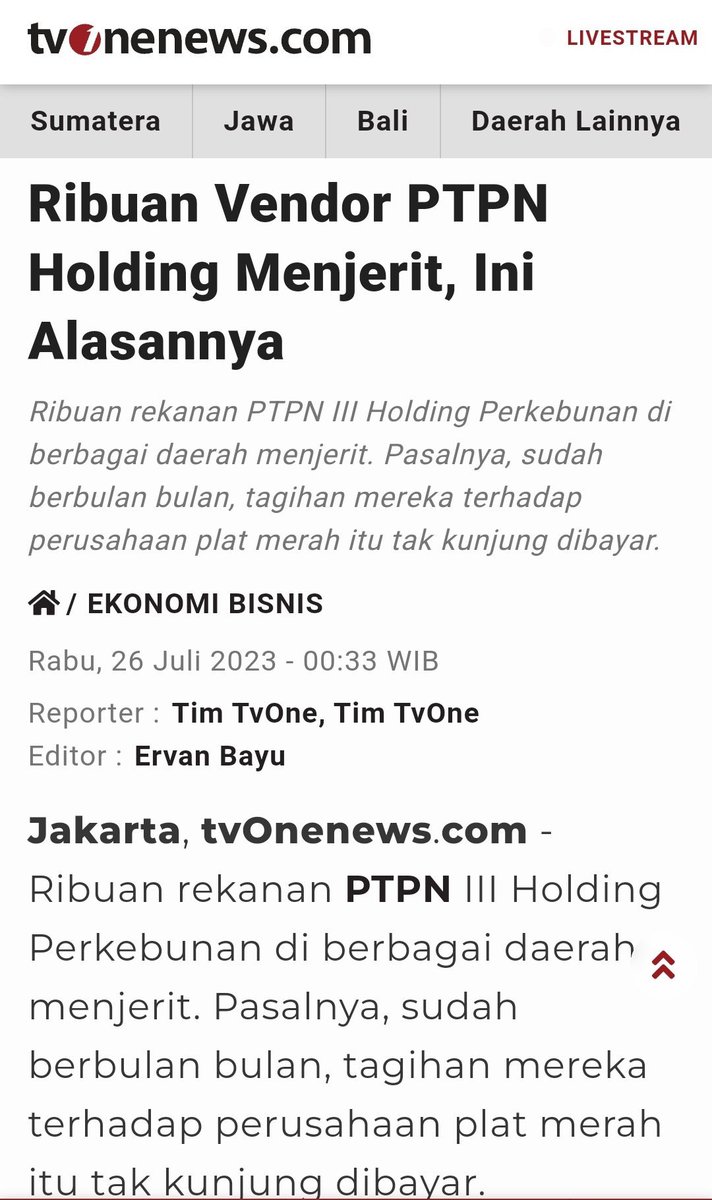 BangEdiii's tweet photo. monitor komisaris PTPN @budimandjatmiko 
sebaiknya segera ajukan ke DPR untuk PMN, pasti disetujui kok😎

ngakak aja liat orang2 berlomba2 membangkrutkan BUMN dan menzalimi para vendornya.
tapi pingin diakui hebat.

nengok ke BUMN manapun, ada tukak Lambung sedang dikasih promagh https://t.co/9vXupHIl4U