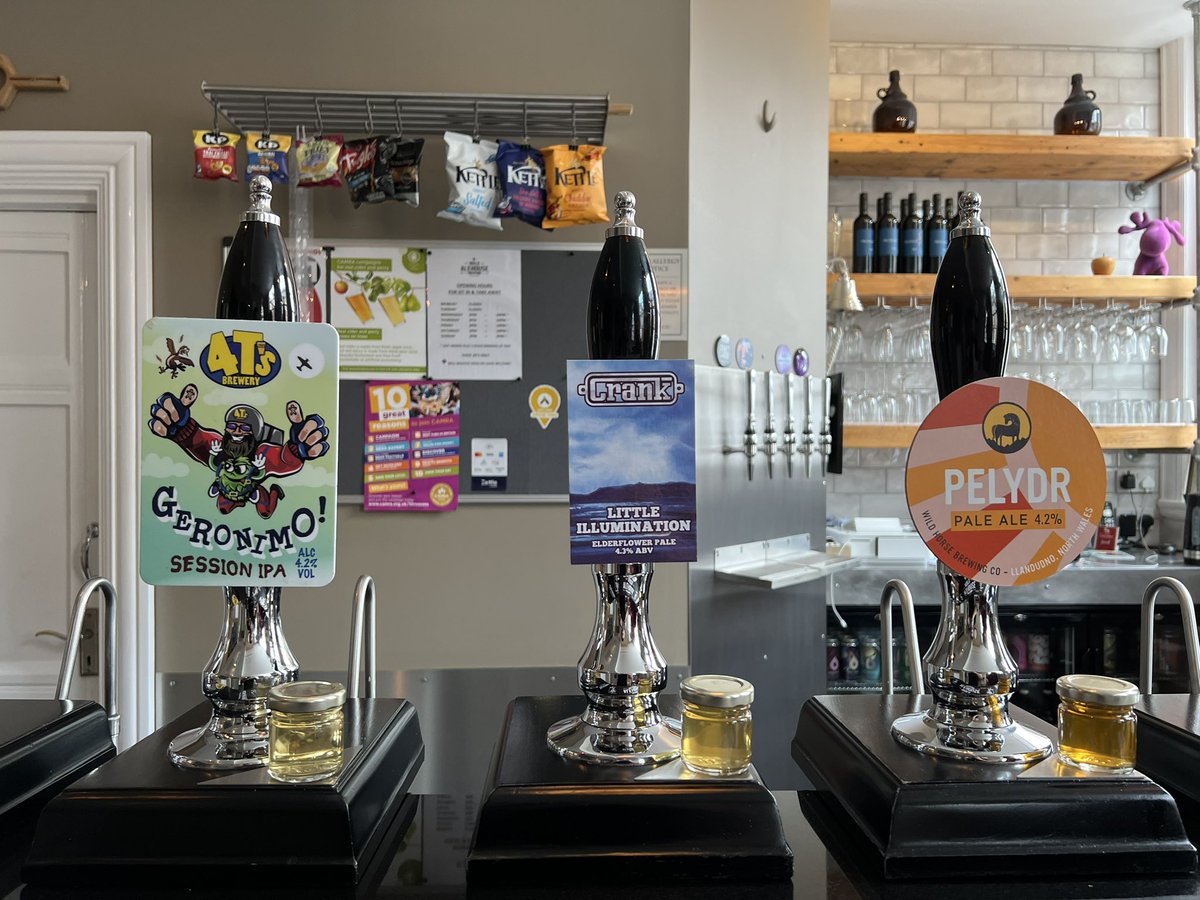 Wednesday’s cask ale from 2pm to 10pm - 

Geronimo IPA - <a href="/4tsbrewery/">4T's Brewery</a> 
Little Illumination Elderflower Pale - <a href="/crankbrewco/">@CrankBrewCo</a> 
Pelydr - <a href="/wildhorsebeer/">Wild Horse Brewing Co</a>