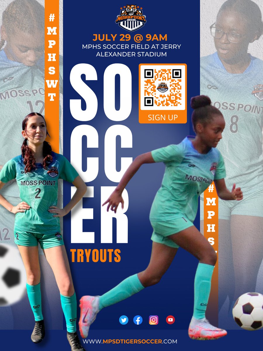 mphswt's tweet photo. Tryouts are open to middle & high school girls. Those wishing to join our program or if you know someone interested in playing please visit https://t.co/1W1HdqUF2b.
👧 Saturday, July 29th @ 9am | MPHS Soccer Field at Jerry Alexander Stadium | #MPHSWT
#OneFamilyOneBond https://t.co/MF2Hk6mpYl
