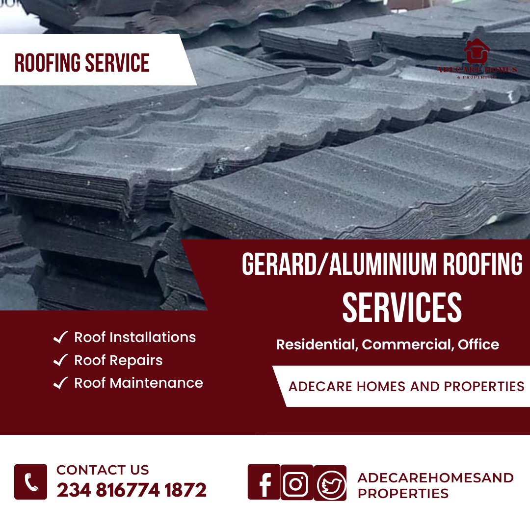 AdecareHomes's tweet image. Contact us for Roofing Solutions that Last a Lifetime.

#Roof #Roofing #Gerardroof #aluminimumroof #trendingnow