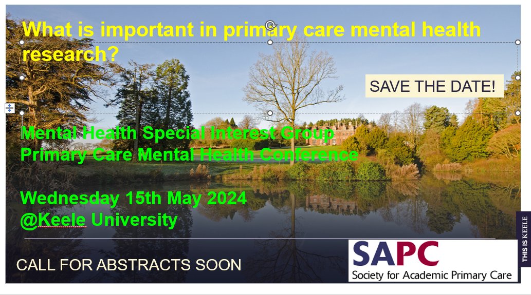 Katrina Turner 💙 (@drkmturner) on Twitter photo Save the date for next year's #primarycare #mentalhealth conference to be hosted in Keele by the wonderful <a href="/CizCG/">ProfessorCarolynCG</a>. Supported by <a href="/sapcacuk/">SAPC</a>. Please retweet <a href="/tony_kendrick/">Tony Kendrick</a> @CatJWoods <a href="/AdamWAGeraghty/">Adam Geraghty</a> <a href="/A_S_Moriarty/">Andrew Moriarty</a> <a href="/SimonGilbody/">Simon Gilbody</a> <a href="/ArcherCS_/">Charlotte Archer</a> <a href="/capcbristol/">CAPC, Bristol</a> <a href="/NIHRSPCR/">NIHR School for Primary Care Research</a> Save the date for next year's #primarycare #mentalhealth conference to be hosted in Keele by the wonderful <a href="/CizCG/">ProfessorCarolynCG</a>. Supported by <a href="/sapcacuk/">SAPC</a>. Please retweet <a href="/tony_kendrick/">Tony Kendrick</a> @CatJWoods <a href="/AdamWAGeraghty/">Adam Geraghty</a> <a href="/A_S_Moriarty/">Andrew Moriarty</a> <a href="/SimonGilbody/">Simon Gilbody</a> <a href="/ArcherCS_/">Charlotte Archer</a> <a href="/capcbristol/">CAPC, Bristol</a> <a href="/NIHRSPCR/">NIHR School for Primary Care Research</a>