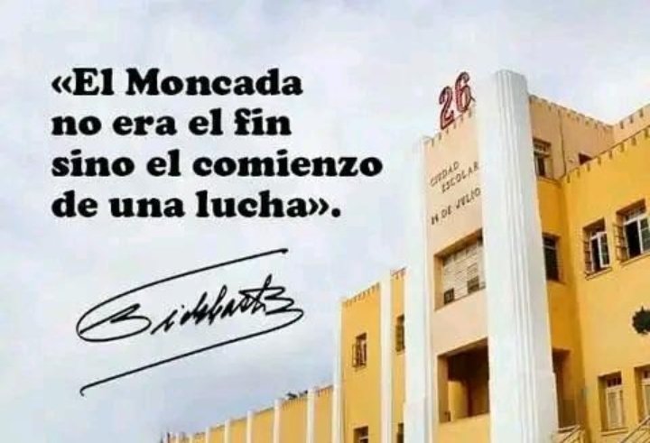 Celebramos el aniversario #70Moncada y el compromiso  infinito de todos  en defensa de nuestros principios.
@PartidoPCC
@DiazCanelB 
@CubaCentral
@ElizabetBernal6
@cuba_gea 
@GemarOsde 
@ferrocarrilcuba 
@CACSAaviacion 
@EmpresaEtt 
@UniversidadPCC 
@EmpresaViajero 
@CDgtph