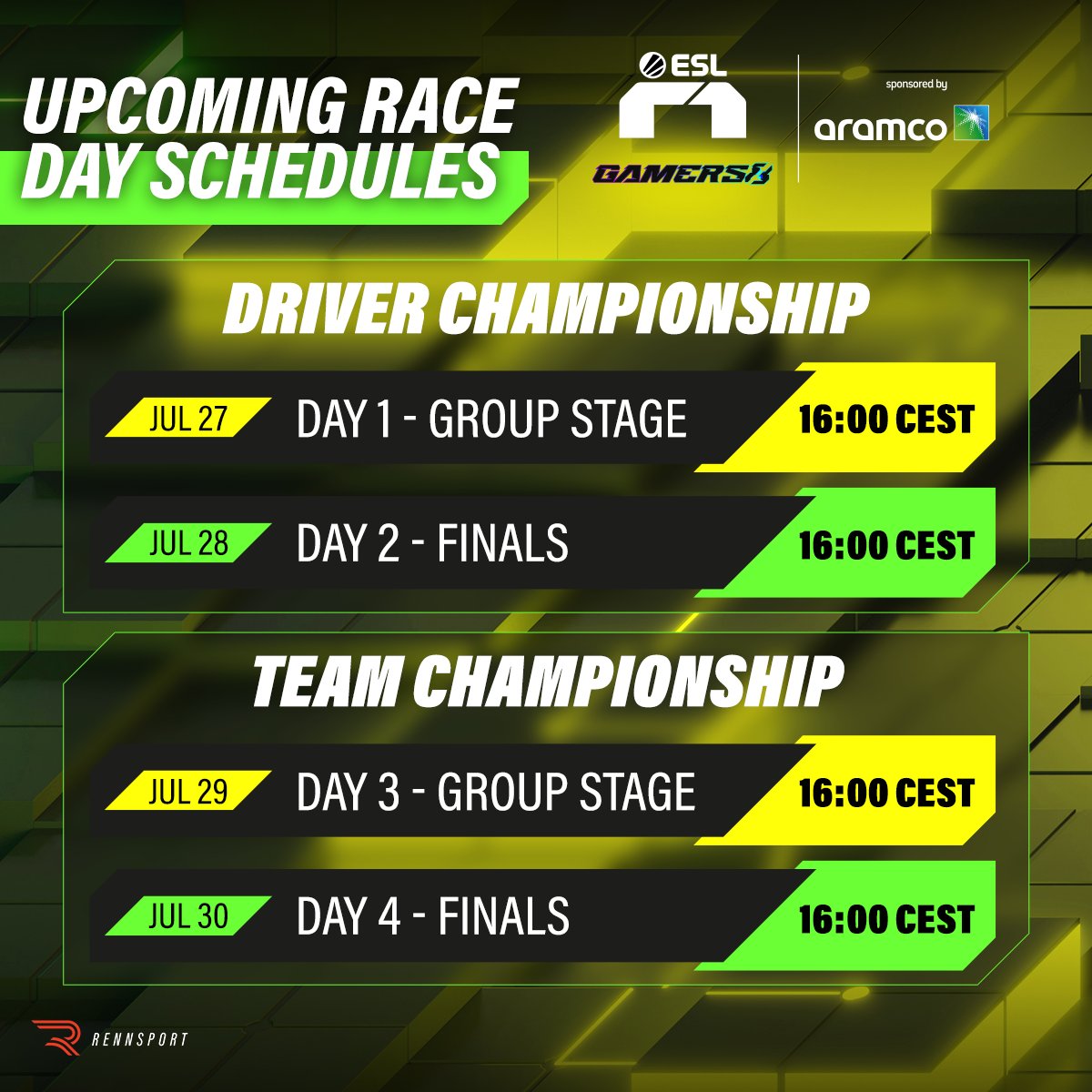 Gamers8 are you ready to race? 🏎️

4 days of intense action, overtakes &amp; crazy speed. Are you ready?

FULL THROTTLE!

#Gamers8 #TheLandofHeroes
