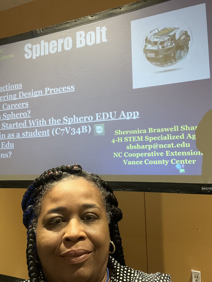 Tech_Shorty's tweet image. Sharing how to use @Sphero Bolt at the Youth STEAM Conference at the Rocky Mount Event Center. #STEM #STEAM #Robotics