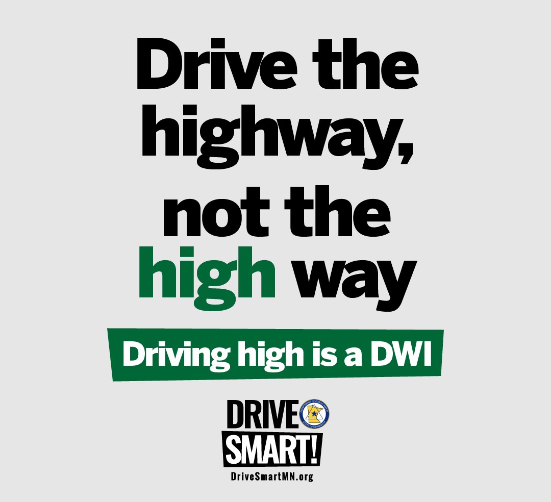MnDPS_OTS's tweet photo. Driving high can have dire consequences. Not only are you risking a crash that could kill or seriously injure someone, but you also could get arrested for a DWI. Don't put yourself in that position. Find a safe and sober ride. #DriveSmartMN #DrivingHighisaDWI https://t.co/2HWhEeC3wf