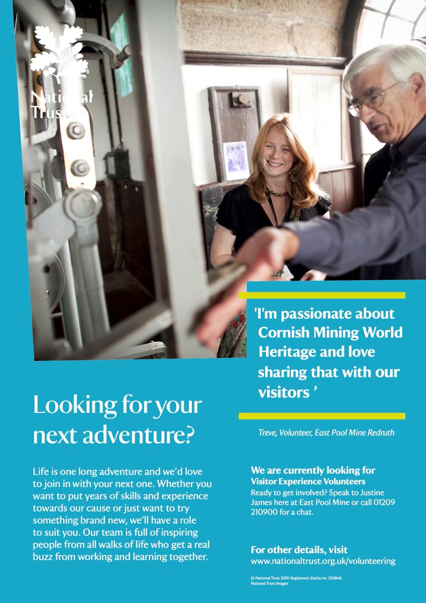 CornishMining's tweet photo. #EastPoolMine is currently looking for Visitor Experience Volunteers.
If you have some time to spare, they'd love to hear from you π
#volunteerincornwall #volunteersmakeadifference #ValuedVolunteers #TimeWellSpent #trysomethingnew #cornishmining #cornishheritage https://t.co/bdKDHKq9Sw