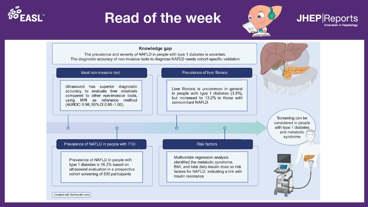 The authors of today’s #readoftheweek📚 shed some light on whether #NAFLD is prevalent in people with #type1diabetes and how to screen for it. Read here this🔓 #openaccess @JHEP_Reports article: bit.ly/44BBzhD 🙏 @FrancqueSven et al. #LiverTwitter #T1D @UZAnieuws