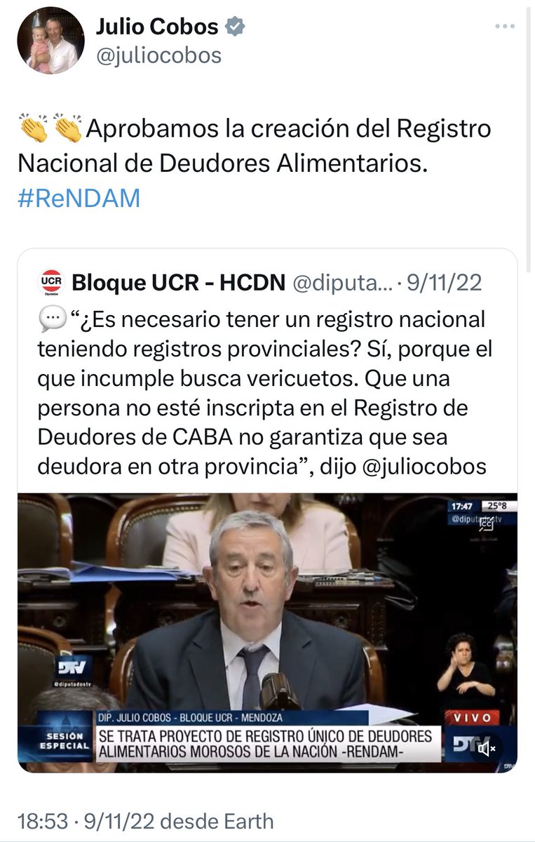 juliocobos's tweet photo. Necesitamos que el @SenadoArgentina salga de la parálisis y trate temas fundamentales para la sociedad. Hay proyectos aprobados en @DiputadosAR que no avanzan. Después de años de discusión se logró consensuar -entre otros- dos temas: #CréditosUVA y deudores alimentarios. https://t.co/4VxH2N5GDm