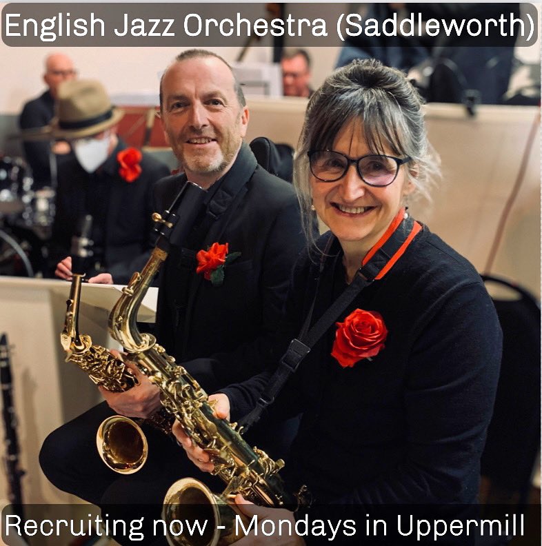 English Jazz Orchestra is recruiting! 🎵

Join our Saddleworth Band, rehearsing on scheduled Monday evenings at Uppermill Methodist Church OL3

Contact us for more details:

Email: martyn@fourhillsltd.com
Text/WhatsApp: 07481 565 166

#saddleworth #oldham