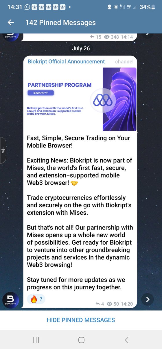#BIOKRIPT exchange goes from strength to strength as every now and then, a new partnership is being announced
 
If that's not enough, wait for a huge upgrade announcement to the exchange later today !

$BKPT IS THE FUTUR OF #Crypto TRADING !

 <a href="/biokript/">Biokript</a>

t.me/biokript