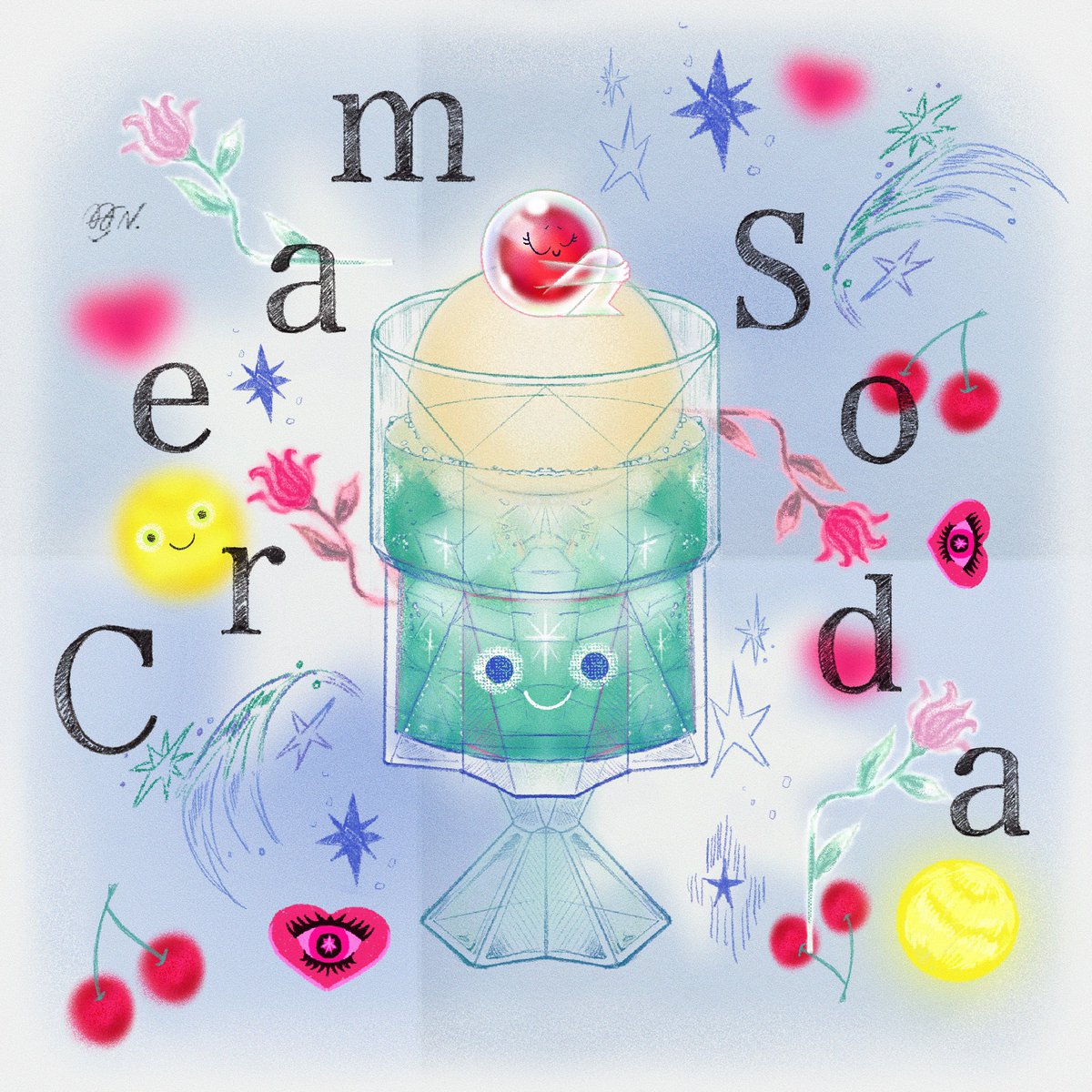 manett_studio's tweet photo. Cream Soda 🍦クリームソーダ🍹
ได้ไปเที่ยวญี่ปุ่นช่วงน่าร้อน แล้วติดใจ melon cream soda มาก🫧 กินวนไปทุกวันเลย 💖 😊
#illustration #art #soul #design #procreate #manettstudio #イラスト #グラフィックデ #イラスト練習中 #character #art #manett #summer #creamsoda #クリームソーダ https://t.co/DXJVmpMkRr