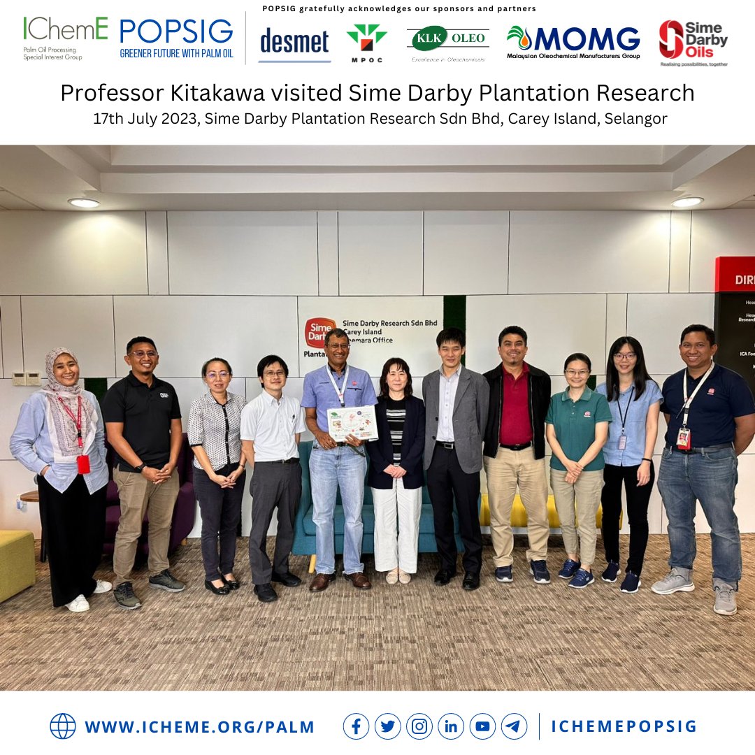 IChemEPOPSIG's tweet photo. Carey Island, 17 Jul 2023: Professor Naomi Shibasaki-Kitakawa from Japan visited @SDPlantation Research to share her technology. She presented a token of appreciation to Dr Harikrishna Kulaveerasingam.

#popsig #simedarbyplantation #palmoil #research #technology #japan #pfad https://t.co/lCwEYH0fid